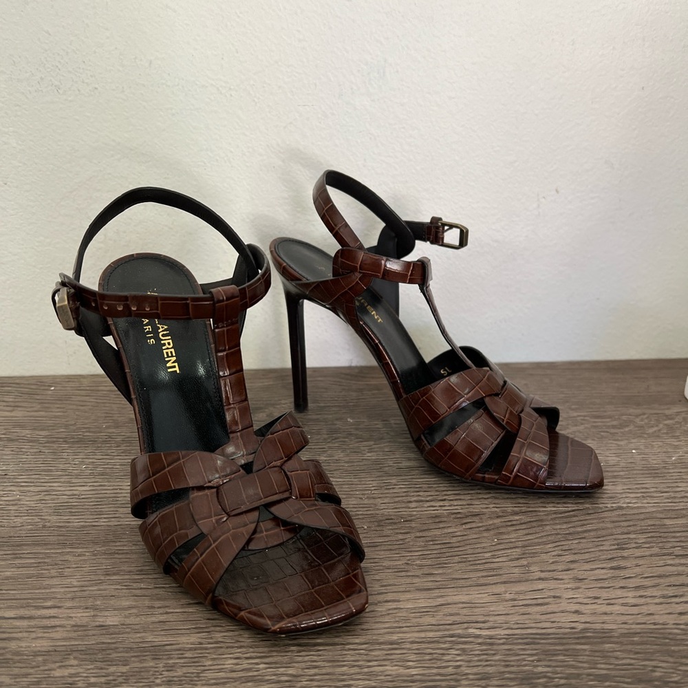 Ysl brown heels 37.5